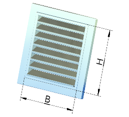 Grotelės išorinės plieninės LGA, naudojamos, kai oro greitis iki 2,8m/s